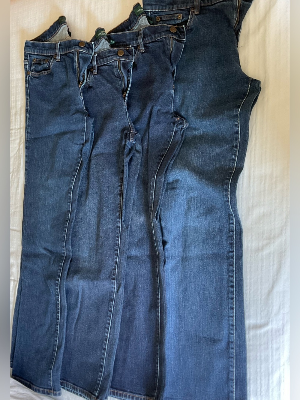 Ralph Lauren Women's Straight Leg Jeans in Dark Blue Denim